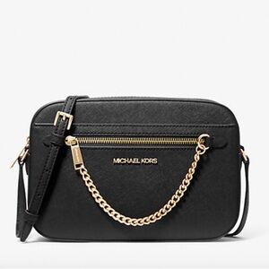 Michael Kors Black Crossbody with Gold Chain